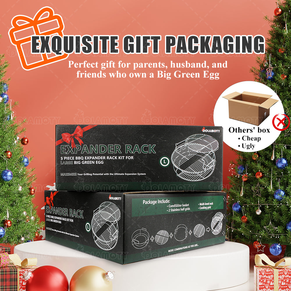 DOLAMOTY Eggspander Expander Rack Kit for Big Green Egg Large-Stainless Steel