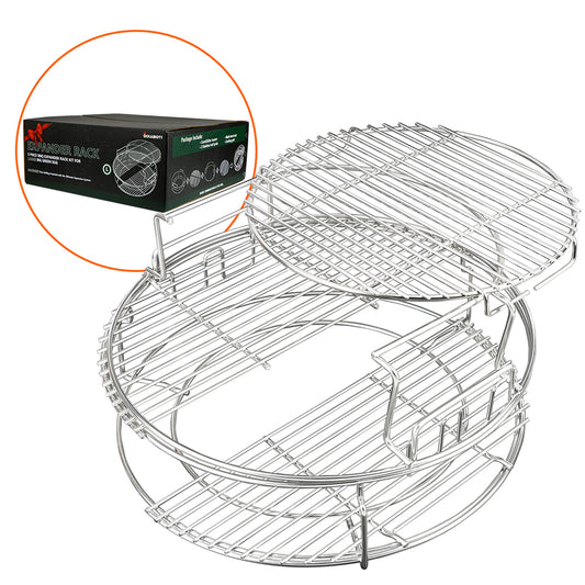 5 Piece Eggspander Kit Cooking System for big green egg large, Stainless Steel