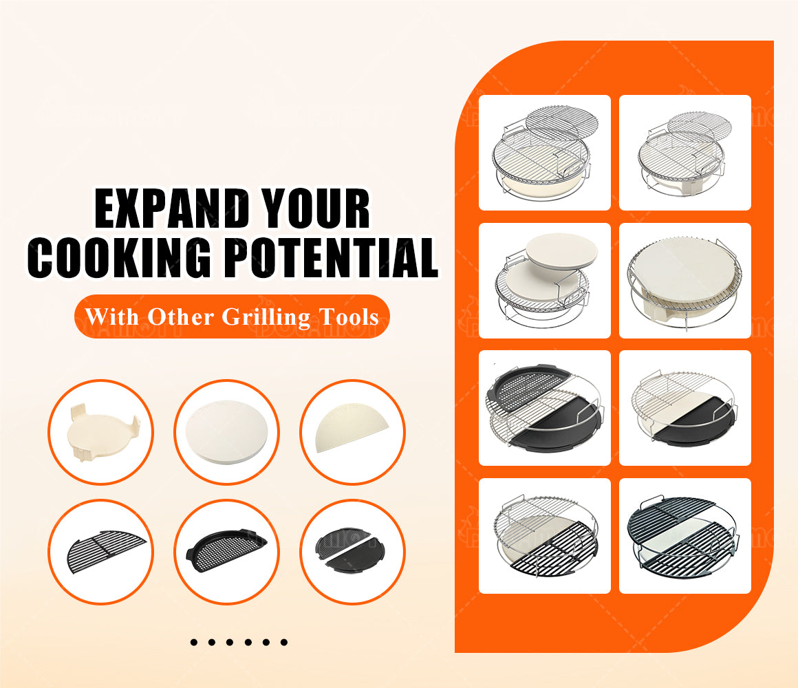 DOLAMOTY Eggspander Expander Rack Kit for Big Green Egg Large-Stainless Steel