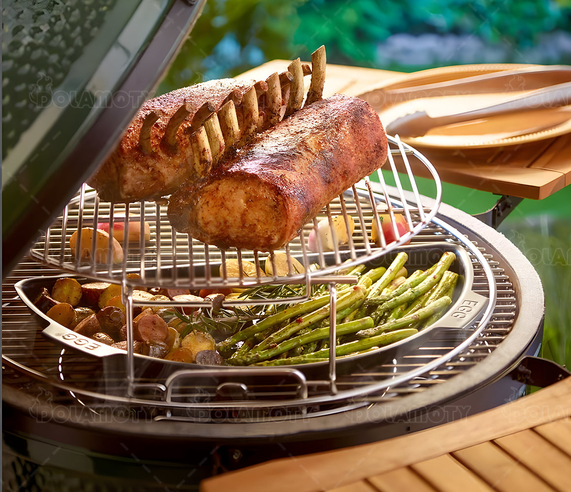 DOLAMOTY Eggspander Expander Rack Kit for Big Green Egg Large-Stainless Steel