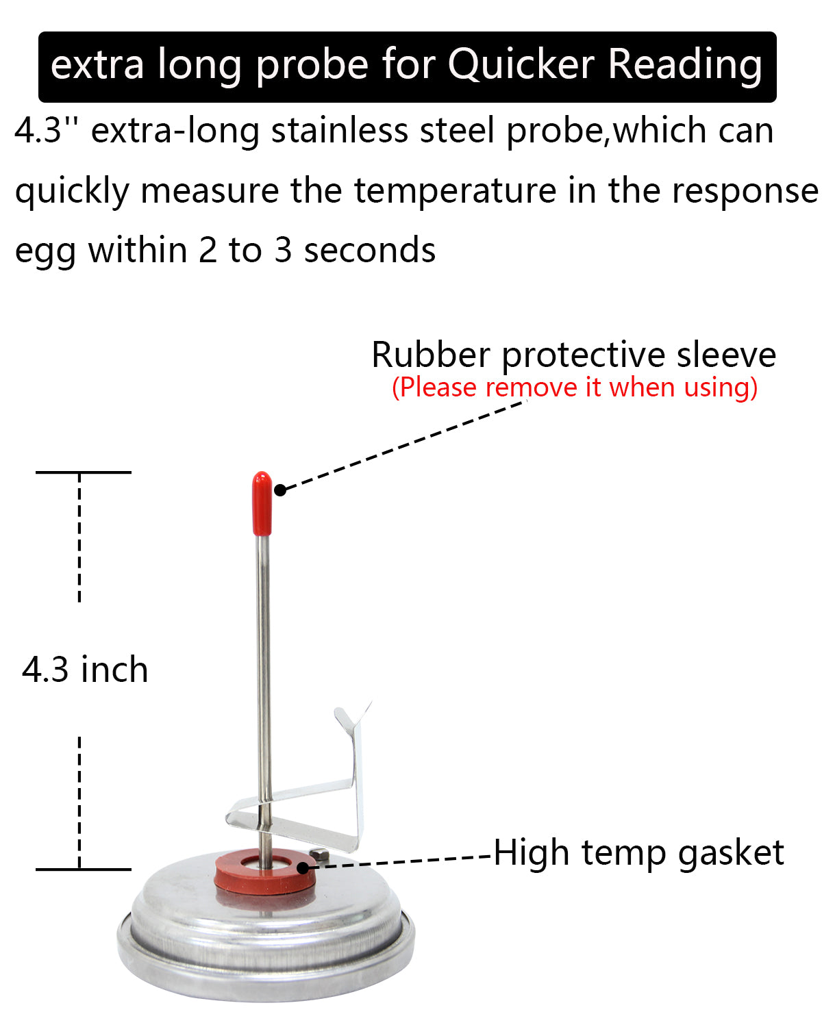 Upgrade Thermometer Replacement for Big Green Egg Parts,BGE Temperature Gauge Accessories 150-900°F with 3.3" Large Dial (New Version)