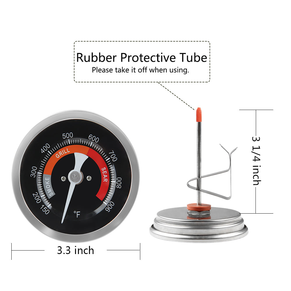 DOLAMOTY Replacement Thermometer for Big Green Egg Grill with 3.3" Large Dial 150-900°F