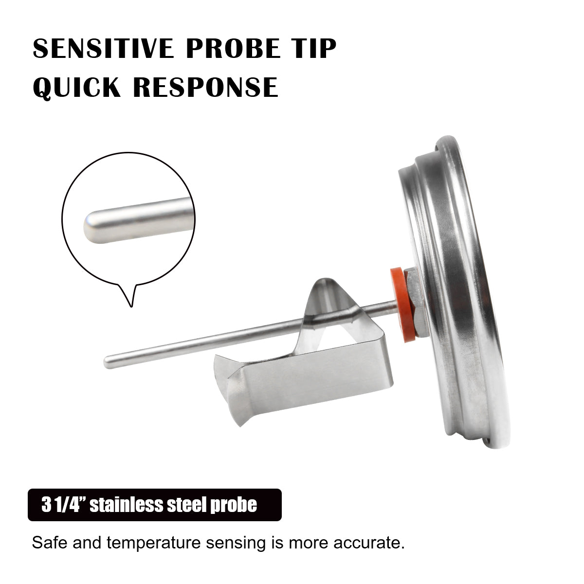 DOLAMOTY Replacement Thermometer for Big Green Egg Grill with 3.3" Large Dial 150-900°F