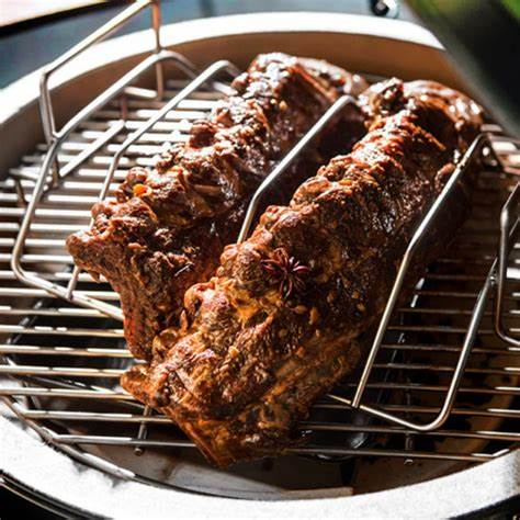 Turkey Roasting Rack Rib Rack Smoking and Grilling Dual-Purpose for Large and XLarge Big Green Egg,Kamado Joe,Big Joe grill,100% Stainless Steel